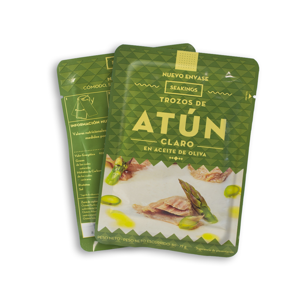 Pouch de atún claro en aceite de oliva de la marca SeaKings